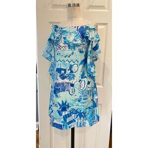Lilly Pulitzer silk blue ruffled mini size 0